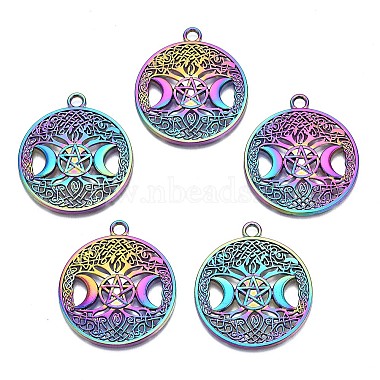 Pendentifs en alliage de couleur arc-en-ciel(PALLOY-N156-160-NR)-3