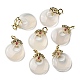 Natural White Agate Donut Pendant Decorations(G-R489-10G)-1