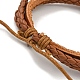 Braided PU Leather & Waxed Cords Multi-strand Bracelets(BJEW-P329-07)-4