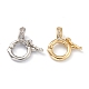 Brass Micro Pave Clear Cubic Zirconia Twister Clasps(ZIRC-A014-07)-1
