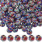 100Pcs Polymer Clay Pave Rhinestone Beads, Disco Ball Beads, Colorful, PP13(1.9~2mm), 6 Rows Rhinestone, 10mm, Hole: 1.5mm(RB-SC0001-14)