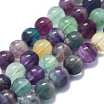 Natural Fluorite Beads Strands, Round, 12mm, Hole: 1.2mm, about 33pcs/strand, 15.75''(40cm)(G-K245-A10-06)