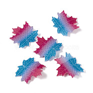 Autumn Theme Acrylic Pendants, for DIY Earring Decoration, Maple Leaf, Colorful, 37x38x2mm, Hole: 1.6mm(OACR-D007-02)