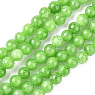 Natural Mashan Jade Round Beads Strands, Dyed, Light Green, 6mm, Hole: 1mm, about 69pcs/strand, 15.7 inch(G-D263-6mm-XS17)