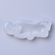 Food Grade Silicone Molds, Resin Casting Molds, For UV Resin, Epoxy Resin Jewelry Making, Cat Shape, White, 54x23x8mm, Inner Diameter: 13x47mm(DIY-L026-061)