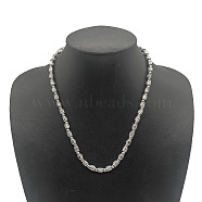 French Retro Plastic Beaded Necklaces for Women, Silver(ON5153-2)