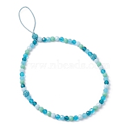 Glass Mobile Straps, with Polyester Cord Mobile Accessories Decoration, Dark Turquoise, 23.5cm(HJEW-JM01810-01)