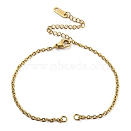 304 Stainless Steel Cable Chains Bracelet Making, with Lobster Claw Clasps and Chain Extenders, Golden, 7 inch(17.7cm), Hole: 2.5mm(AJEW-P119-01G)
