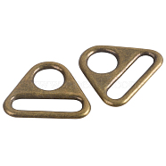 Alloy Adjuster Triangle with Bar Swivel Clips, D Ring Buckles, Antique Bronze, 24.5x32.5x2.2mm(PURS-PW0005-062-AB)