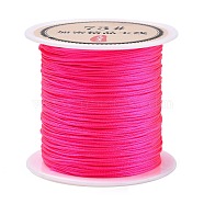 40 Yards Nylon Chinese Knot Cord, Nylon Jewelry Cord for Jewelry Making, Deep Pink, 0.6mm(NWIR-C003-01B-10)