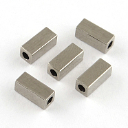 201 Stainless Steel Beads, Cuboid, Stainless Steel Color, 7x3x3mm, Hole: 2mm(X-STAS-S040-02)