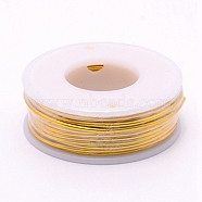 Matte Round Aluminum Wire, with Spool, Gold, 15 Gauge, 1.5mm, 10m/roll(AW-G001-M-1.5mm-14)