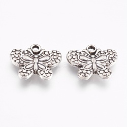 CCB Plastic Pendants, Butterfly, Antique Silver, 21x24.5x4.5mm, Hole: 2.5mm(CCB-P007-036)