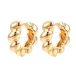 Ring Brass Hoop Earrings for Women, Real 18K Gold Plated, 17x19x6.5mm(EJEW-N054-60G)