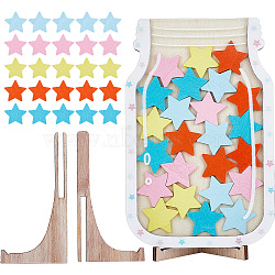 DIY Wood Reward Chart for Kids, Reward Jar for Toddlers, Star, 157~210x43.5~138x2~8mm(DIY-WH0453-45A)