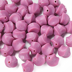 Opaque Acrylic Beads, Twist, Flamingo, 14.5x14x14mm, Hole: 1.6mm, about 390pcs/500g(MACR-S373-139-A13)