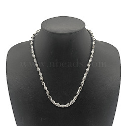 French Retro Plastic Beaded Necklaces for Women, Silver(ON5153-2)