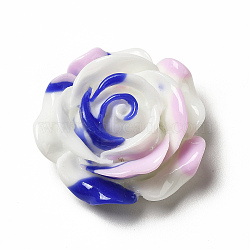 Gradient Color Opaque Resin Cabochons, Flower, White, 28x28x12mm(CRES-D005-A06)