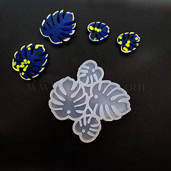 DIY Pendant Silicone Molds, Resin Casting Molds, Leaf, White, 62x62x9mm, Hole: 2mm, Inner Diameter: 22x19mm(SIMO-Z005-12)