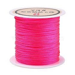 40 Yards Nylon Chinese Knot Cord, Nylon Jewelry Cord for Jewelry Making, Deep Pink, 0.6mm(NWIR-C003-01B-10)