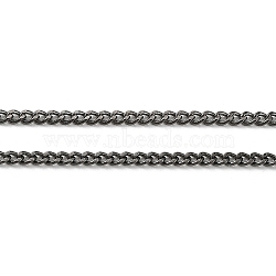 Brass Twisted Chains, Curb Chains, Diamond Cut, Unwelded, Faceted, with Spool, Oval, Lead Free & Cadmium Freem, Gunmetal, 3x2x0.6mm, about 301.83 Feet(92m)/roll(CHC-S103-B)
