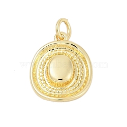 Brass Pendants, Hat Charms, Long-Lasting Plated, Rack Plating, Lead Free & Cadmium Free, with Jump Ring, Real 18K Gold Plated, 15.5x13x5mm, Hole: 3.5mm(KK-G522-23G)