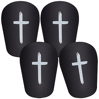 2 Pairs Plastic Shin Guard, Breathable Shin Guard Sleeves, for Soccer, Football Games, Black, 83.5x56x17.5mm