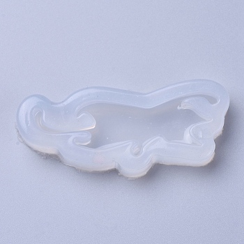 Food Grade Silicone Molds, Resin Casting Molds, For UV Resin, Epoxy Resin Jewelry Making, Cat Shape, White, 54x23x8mm, Inner Diameter: 13x47mm