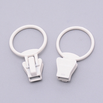 Zinc Alloy Replacement Zipper Sliders, for Luggage Suitcase Backpack Jacket Bags Coat, Ring, White, 39x23x10mm