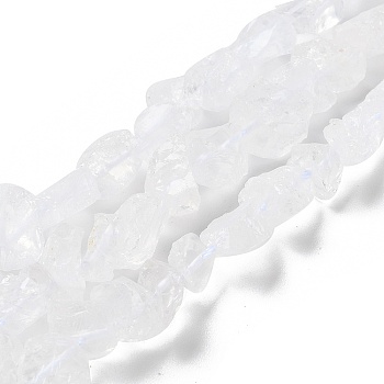 Raw Rough Natural Crystal Quartz Beads Strands, Nuggets, 4~11x4.5~14.5x4.5~14.5mm, Hole: 0.8mm, about 41~43pcs/strand, 15.35~15.94''(39~40.5cm)