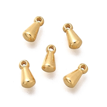 201 Stainless Steel Charms, Teardrop Charm, Real 18K Gold Plated, 6x3mm, Hole: 1.5mm