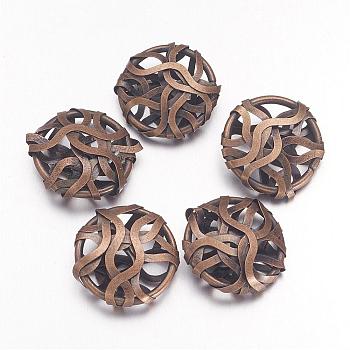 Antique Bronze Iron Wire Beads, Oval, about 19mm wide, 20mm long, 7mm thick