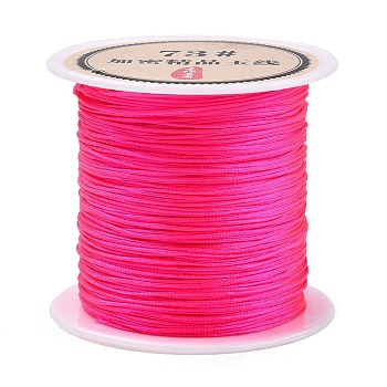40 Yards Nylon Chinese Knot Cord, Nylon Jewelry Cord for Jewelry Making, Deep Pink, 0.6mm
