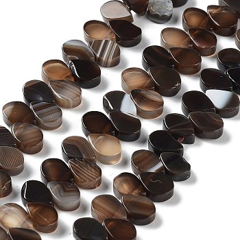 Natural Agate Beads Strands, Dyed & Heated, Top Drilled, Teardrop, Coconut Brown, 8x5x3mm, Hole: 0.8~1mm, about 52~55pcs/strand, 7.48~7.87 inch(19~20cm)