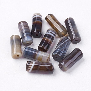 20mm CoconutBrown Column Striped Agate Beads