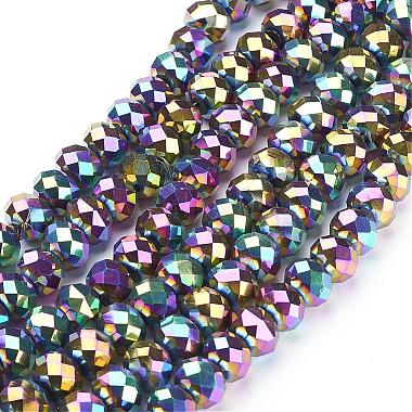 10mm Colorful Abacus Electroplate Glass Beads