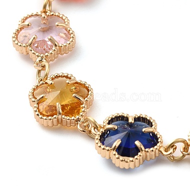 Colorful Glass Link Chain Bracelets(BJEW-B075-05)-2