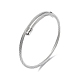 304 Stainless Steel Open Cuff Bangle with Oval Beaded(BJEW-C031-01P)-1