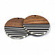 Stripe Resin & Walnut Wood Pendants(RESI-N025-022)-3