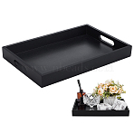 Wood Serving Trays, Rectangle, Black, 360x238x40.5mm, Inner Diameter: 340x224mm(AJEW-WH0609-355)