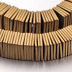 Electroplate Non-magnetic Synthetic Hematite Bead Strands, Frosted, Square Heishi Beads, Thin Slice Beads, Golden Plated, 8x8x1mm, Hole: 1mm, about 390pcs/strand, 15.7 inch(G-F300-20B-F03)