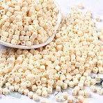 Opaque Acrylic Beads, cube, Beige, 4x4x4mm, Hole: 1.4mm(OACR-B025-06K)
