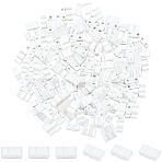 240Pcs 2-Hole Opaque Glass Seed Beads, Lustered, Rectangle, White, 4.5~5.5x2x2~2.5mm, Hole: 0.5~0.8mm(SEED-SC0001-62B)