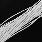 Elastic Cord, with Fibre Outside and Rubber Inside, White, 2mm, about 109.36 yards(100m)/bundle(EC-R004-2.0mm-07)