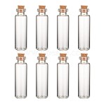 Glass Jar Glass Bottle for Bead Containers, with Cork Stopper, Wishing Bottle, Clear, 6x1.6cm, Bottleneck: 1cm in diameter, Capacity: 8ml(0.27 fl. oz)(CON-E008-60x16mm)