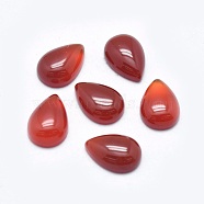 Natural Agate Cabochons, teardrop, Dyed & Heated, 10x7x3mm(G-P384-N09)