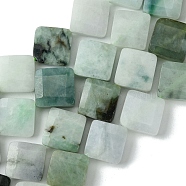 Natural Myanmar Jadeite Beads Strands, Faceted, Rhombus, 15~16x15~16x4.5~5mm, Hole: 1mm, about 26pcs/strand, 15.87''(40.3cm)(G-A092-D01-03)