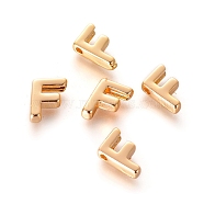 Brass Charms, Real 18K Gold Plated, Letter.F, 7~8.5x4~7.5x2mm, Hole: 1mm(X-KK-S341-50F)