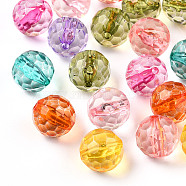 Transparent Acrylic Beads, Faceted, Round, Mixed Color, 12x11.5mm, Hole: 1.8mm, about 550pcs/500g(TACR-S154-10A-01)