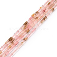 Cherry Quartz Glass Beads Strands, Undyed, Column, 3.8~4.3x2.4mm, Hole: 0.9mm, about 87pcs/strand, 14.88~15.12 inch(37.8~38.4cm)(G-M389-03)
